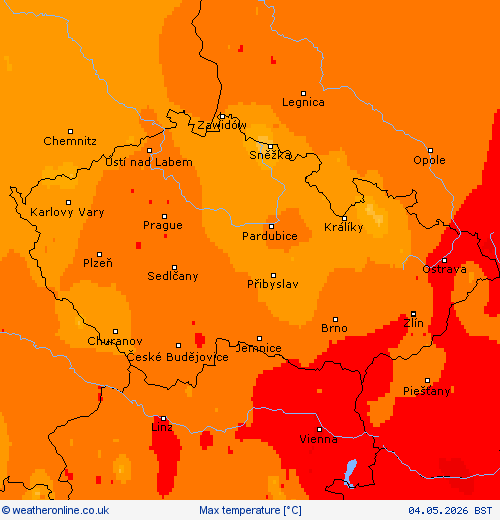 Max temperature Forecast maps