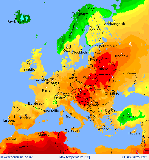Max temperature Forecast maps