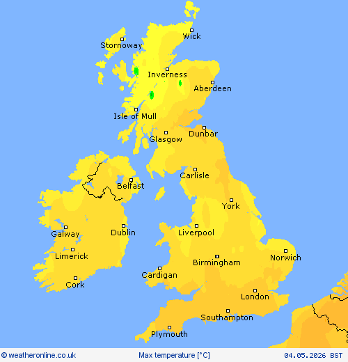 Max temperature Forecast maps