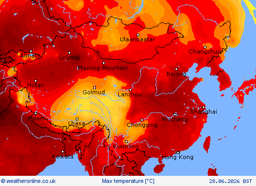 Max temperature Forecast maps