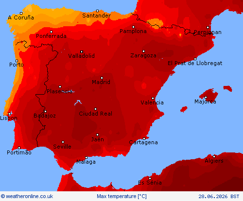 Max temperature Forecast maps