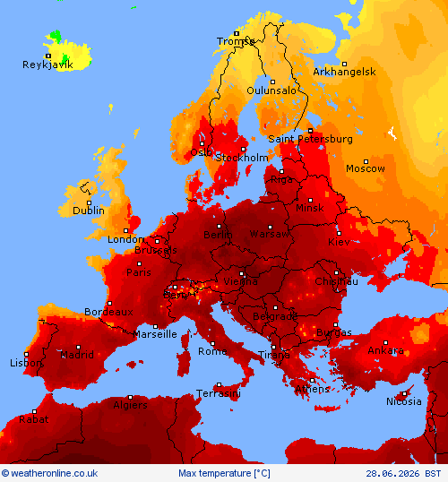 Max temperature Forecast maps