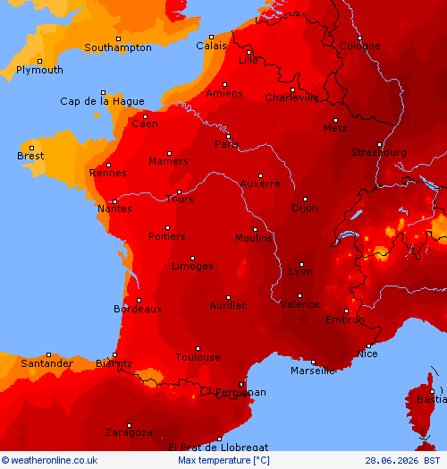 Max temperature Forecast maps