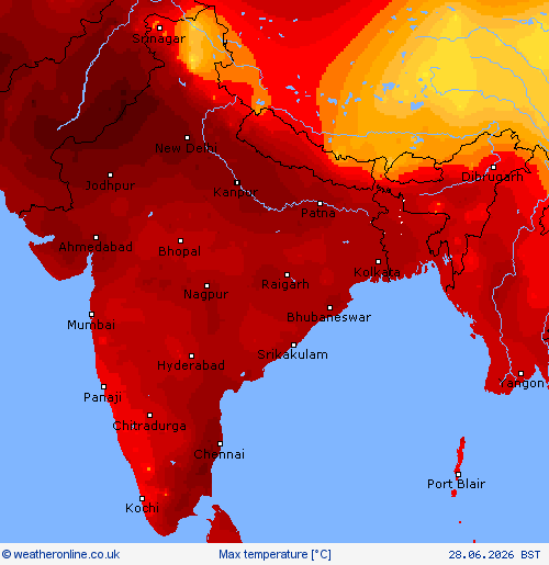 Max temperature Forecast maps