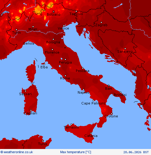 Max temperature Forecast maps