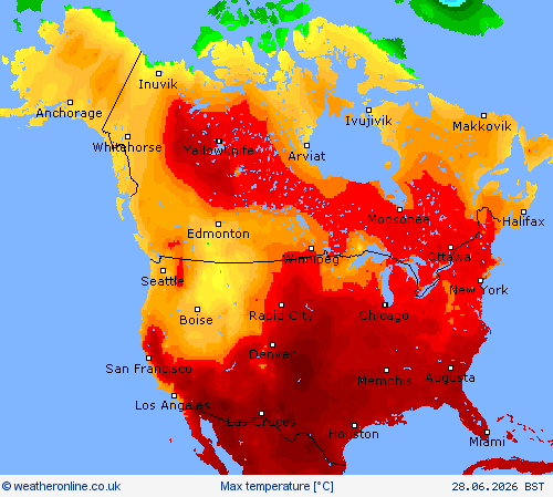Max temperature Forecast maps