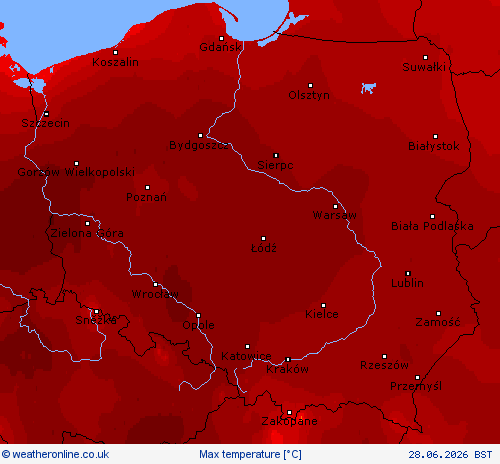 Max temperature Forecast maps