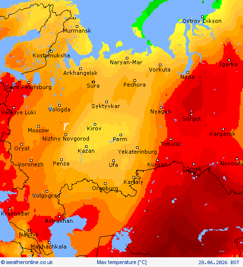 Max temperature Forecast maps