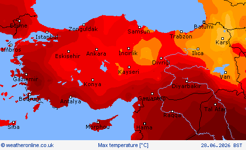 Max temperature Forecast maps