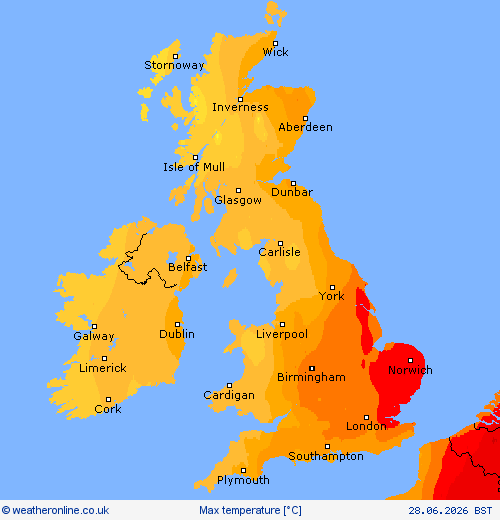 Max temperature Forecast maps